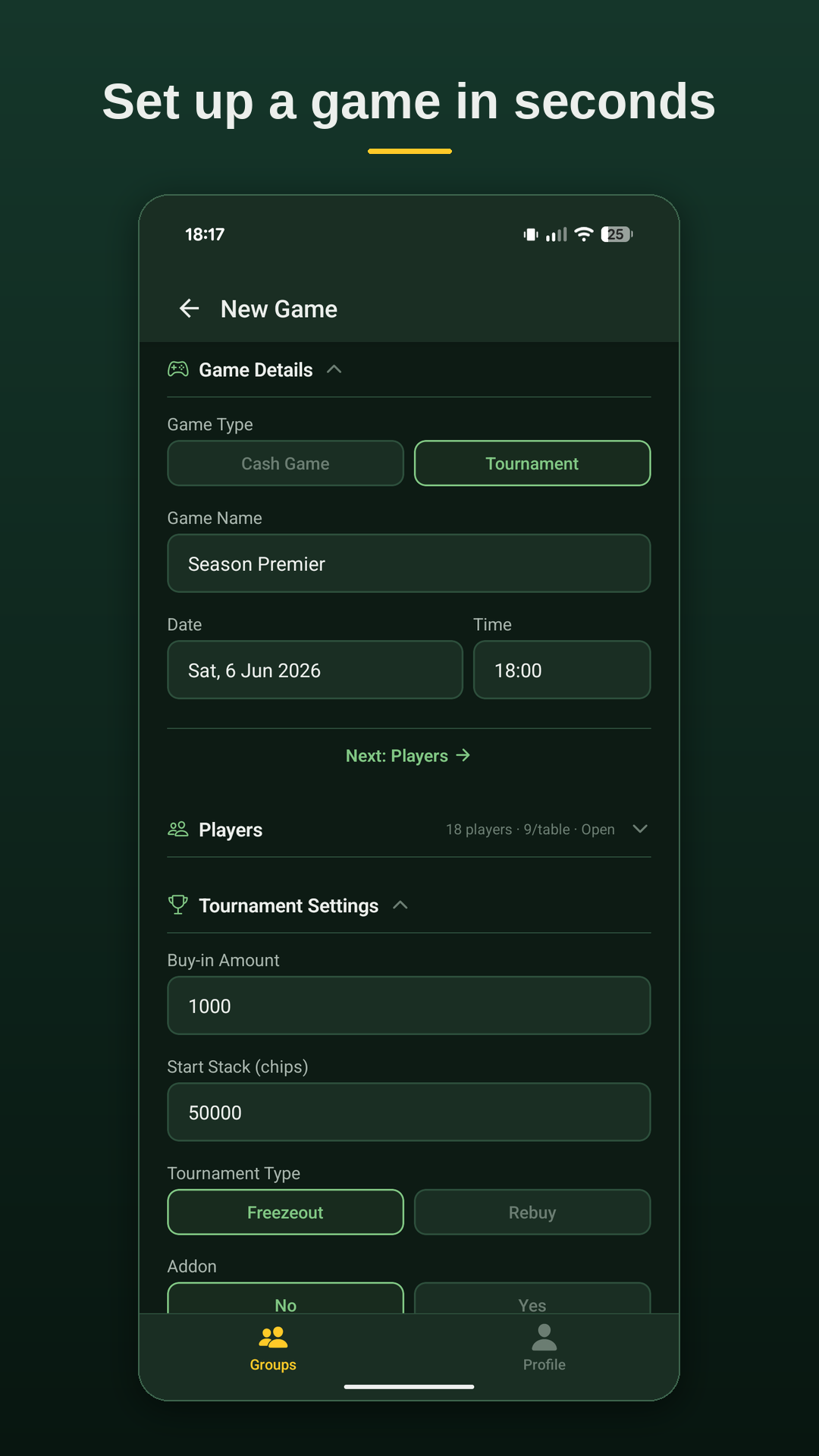 Create a new game